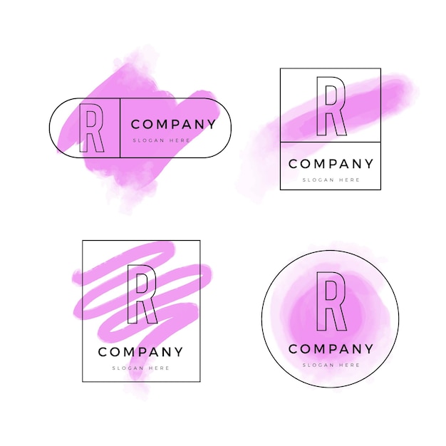 Gratis vector handgeschilderde r logo collectie