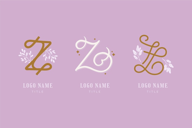 Gratis vector handgeschilderde # z brief logo collectie