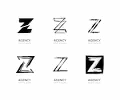 Gratis vector handgeschilderde z letter logo pack