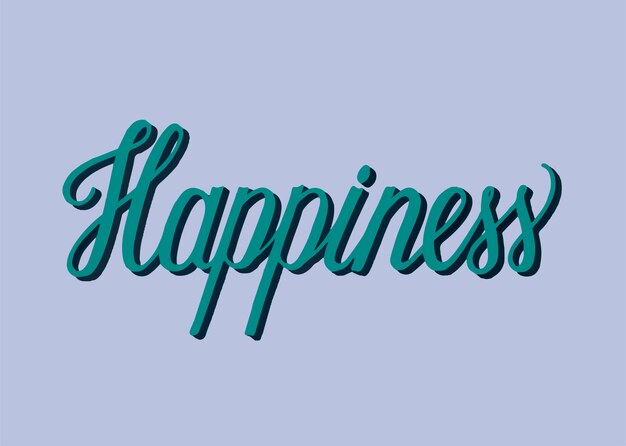 Handgeschreven stijl van geluk typografie