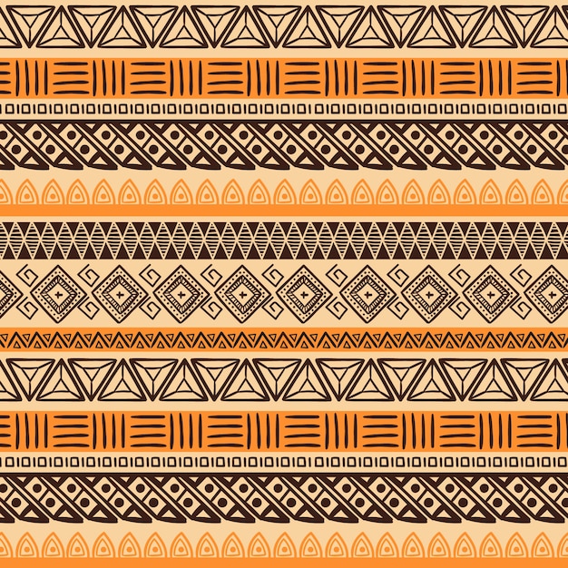 Gratis vector handgetekend afrikaans patroonontwerp