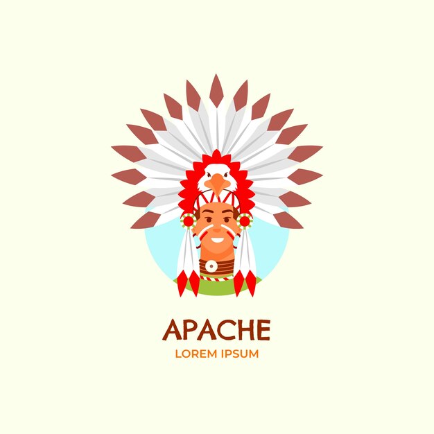 Handgetekend apache-logo-ontwerp