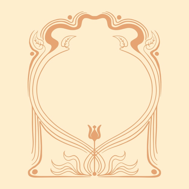 Handgetekend art nouveau-frameontwerp