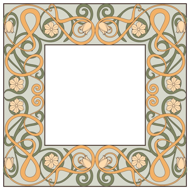 Gratis vector handgetekend art nouveau-frameontwerp