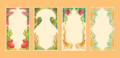 Gratis vector handgetekend art nouveau-frameontwerp