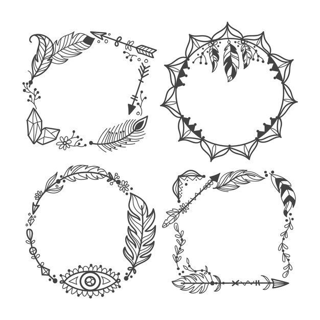 Handgetekend boho-framepakket