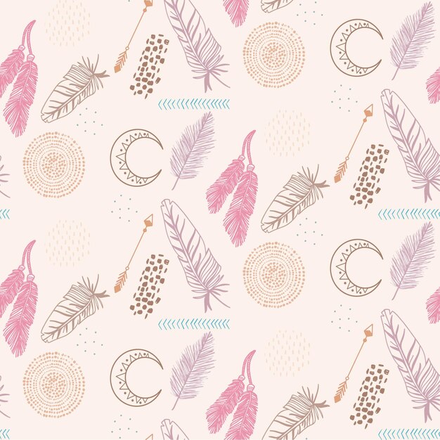 Handgetekend boho-patroonontwerp