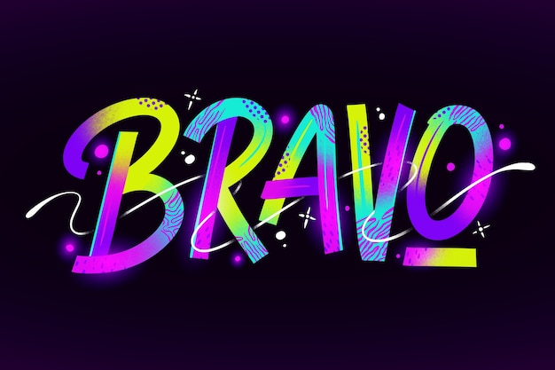 Gratis vector handgetekend bravo-ontwerp