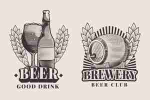 Gratis vector handgetekend brouwerijlogo