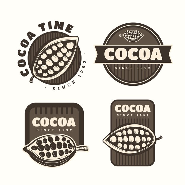 Handgetekend cacao-etiketontwerp