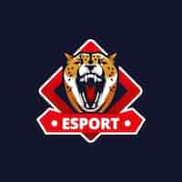 Gratis vector handgetekend cheetah esport-logo