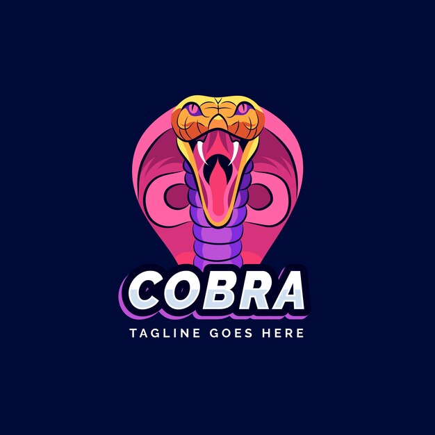 Handgetekend cobra-logo-ontwerp
