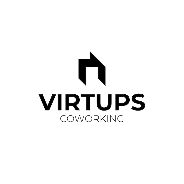 Handgetekend coworking-logo-ontwerp