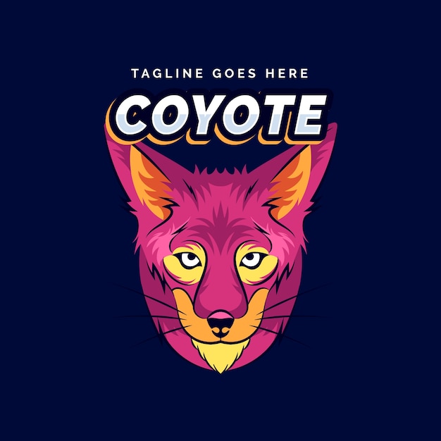 Handgetekend coyote-logo-ontwerp