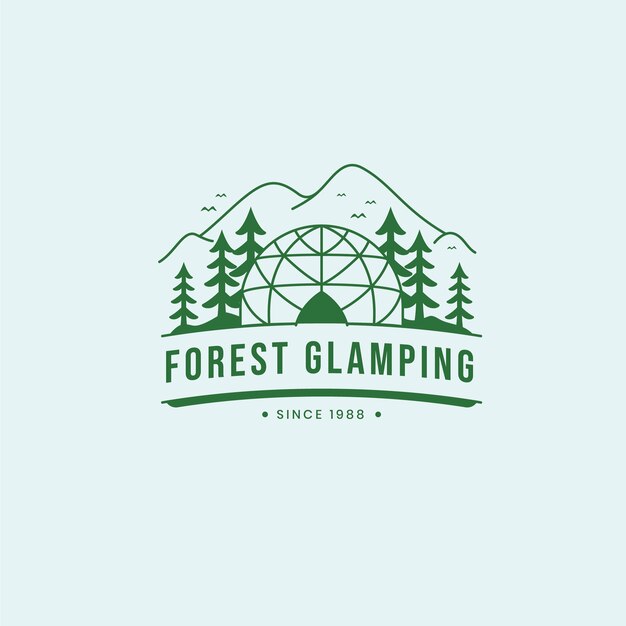 Handgetekend glamping-logo