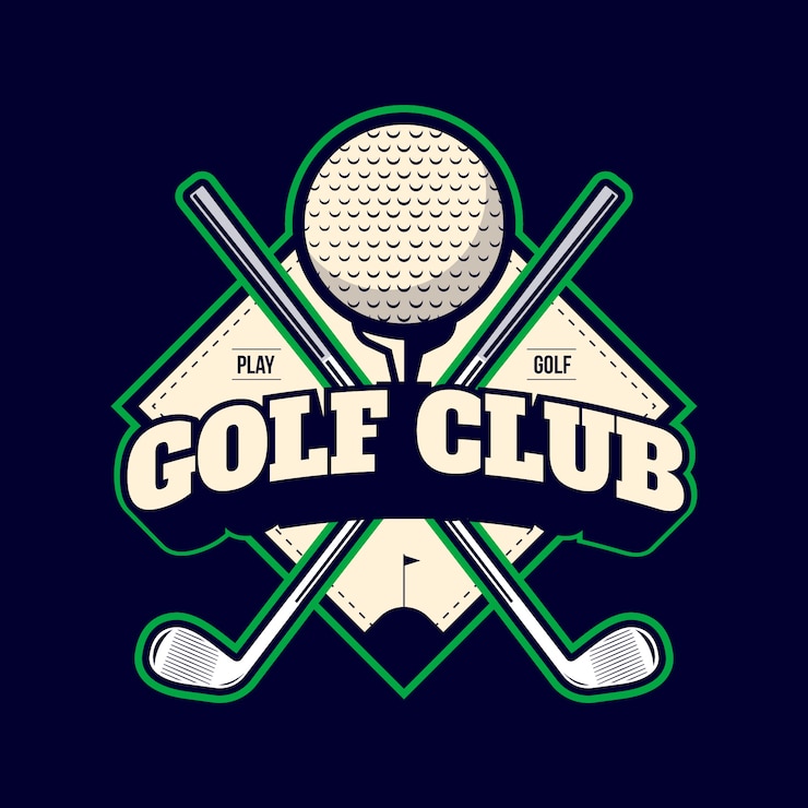 Gratis Vector handgetekend golflogo met plat ontwerp