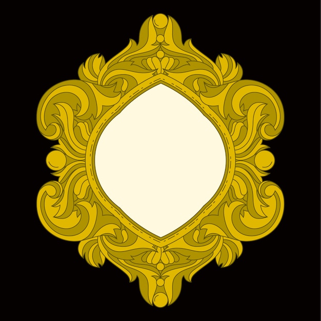 Handgetekend gouden frame-ontwerp