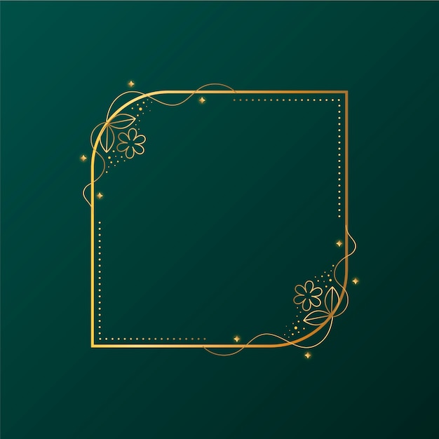 Gratis vector handgetekend gouden frame-ontwerp