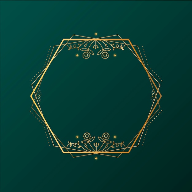 Gratis vector handgetekend gouden frame-ontwerp