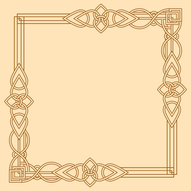Gratis vector handgetekend keltisch frameontwerp