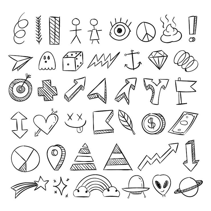 Gratis Vector handgetekend krabbelelement