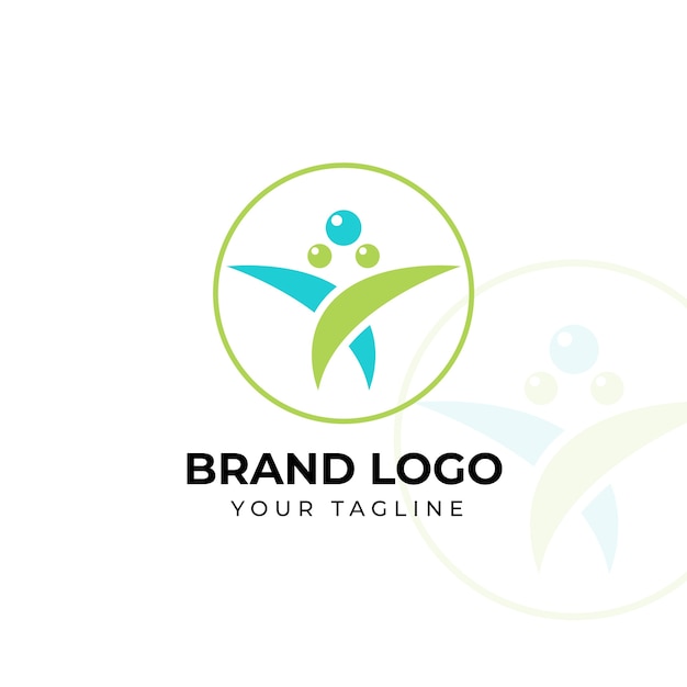 Gratis vector handgetekend logo voor ozontherapie