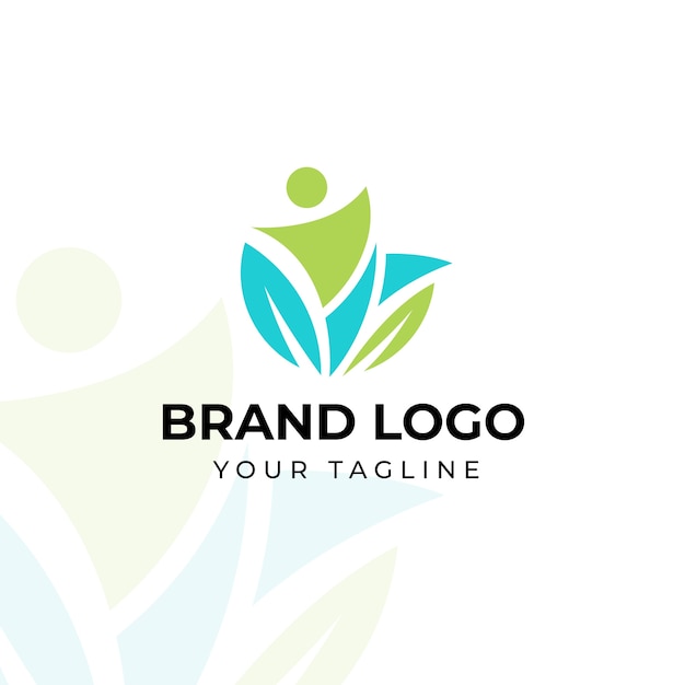 Gratis vector handgetekend logo voor ozontherapie