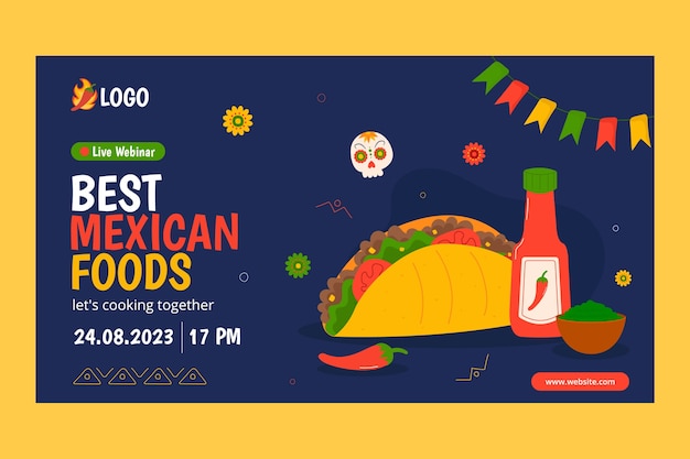 Handgetekend Mexicaans restaurant webinar