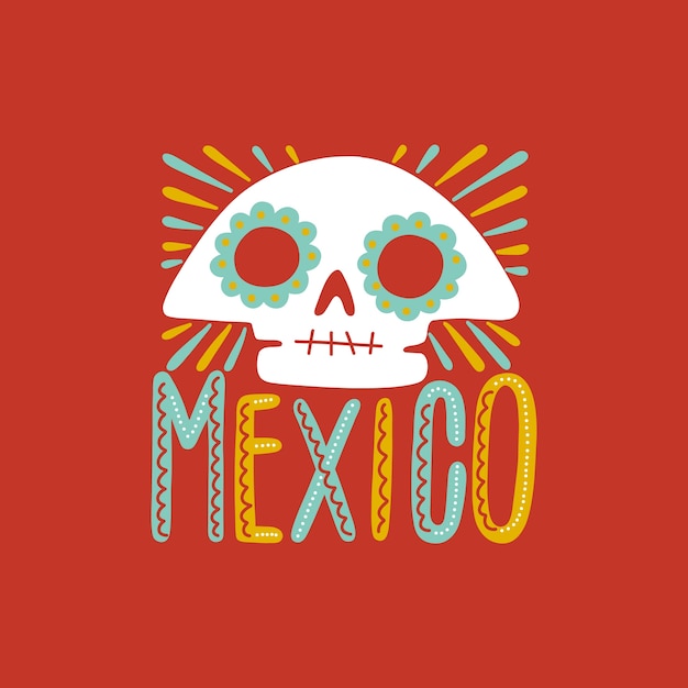 Handgetekend mexico logo-ontwerp