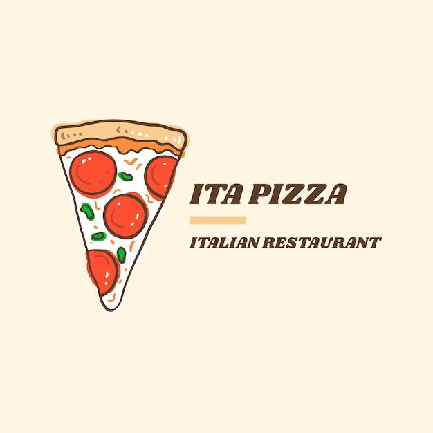 Gratis vector handgetekend pizza-logo