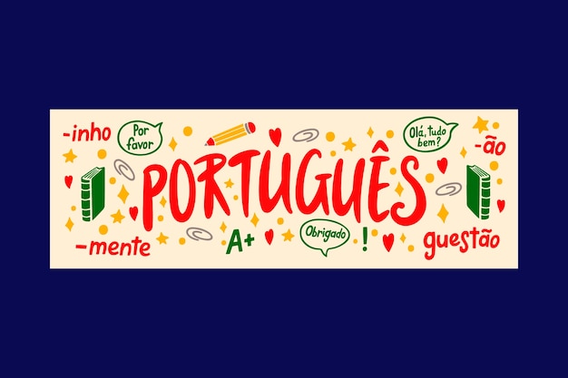 Gratis vector handgetekend portugees bannerontwerp