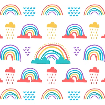 Handgetekend regenboogpatroon