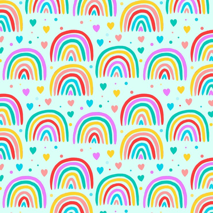 Gratis Vector handgetekend regenboogpatroonontwerp