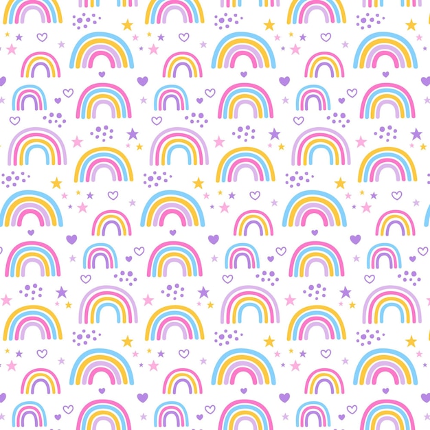 Gratis vector handgetekend regenboogpatroonontwerp