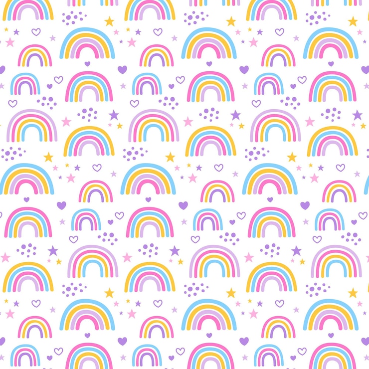 Gratis Vector handgetekend regenboogpatroonontwerp