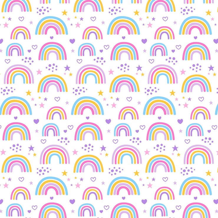 Gratis Vector handgetekend regenboogpatroonontwerp