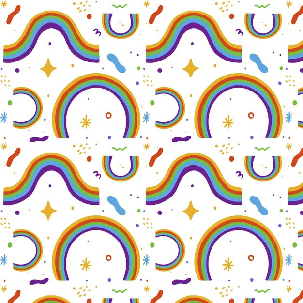 Gratis vector handgetekend regenboogpatroonontwerp