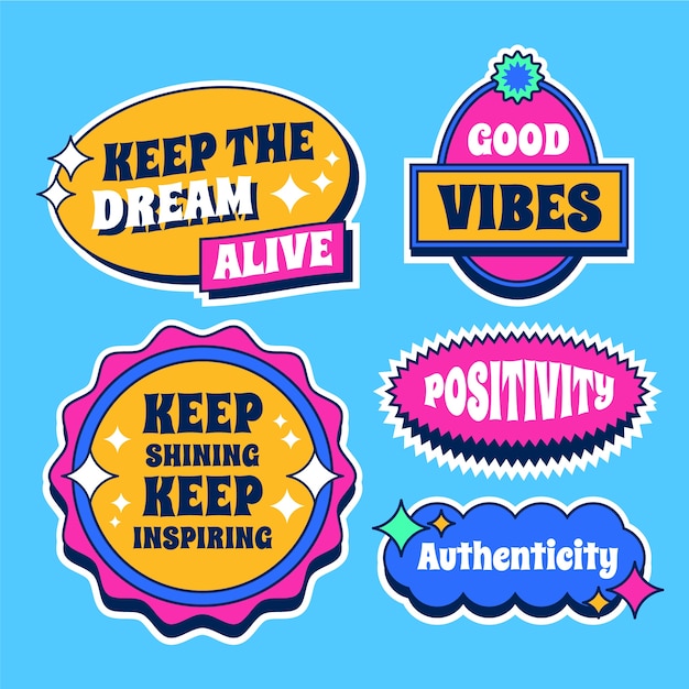 Gratis vector handgetekend retro stickerontwerp