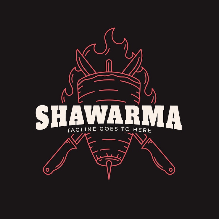 Gratis Vector handgetekend shoarma-logo-ontwerp