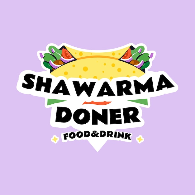 Gratis vector handgetekend shoarma-logo-ontwerp