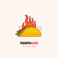 Handgetekend taqueria-logo-ontwerp