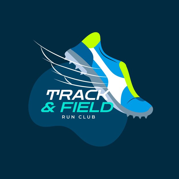 Handgetekend track and field-logo