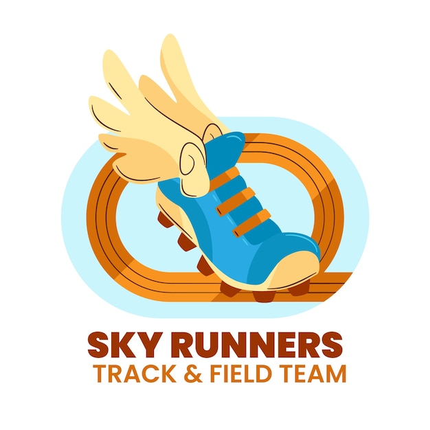 Handgetekend track and field-logo