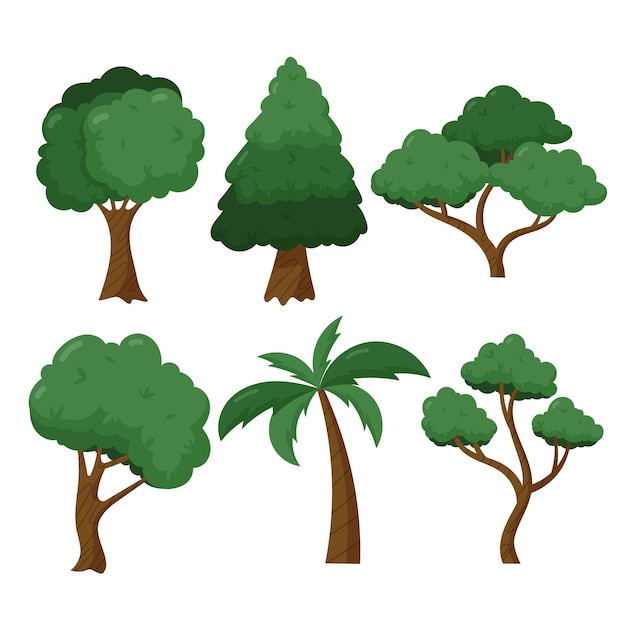 Gratis vector handgetekend type bomen