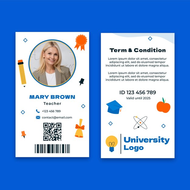 Handgetekend universitair sjabloonontwerp