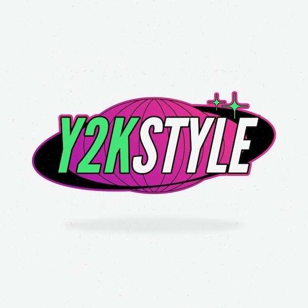 Gratis vector handgetekend y2k-logo