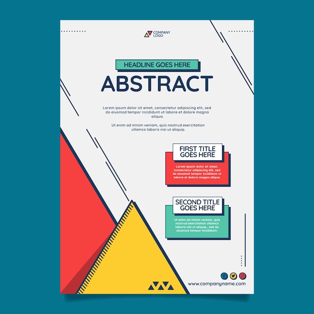 Gratis vector handgetekende abstracte flyer ontwerpsjabloon