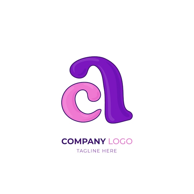 Handgetekende ac logo-ontwerpsjabloon