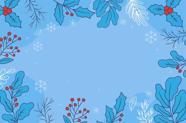 Gratis vector handgetekende achtergrond voor de winter