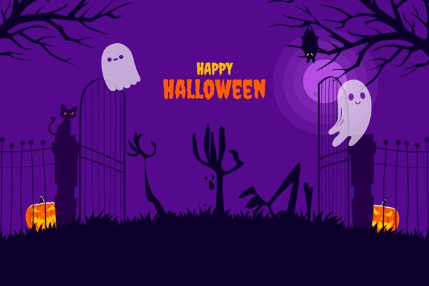 Gratis vector handgetekende achtergrond voor halloween-feest